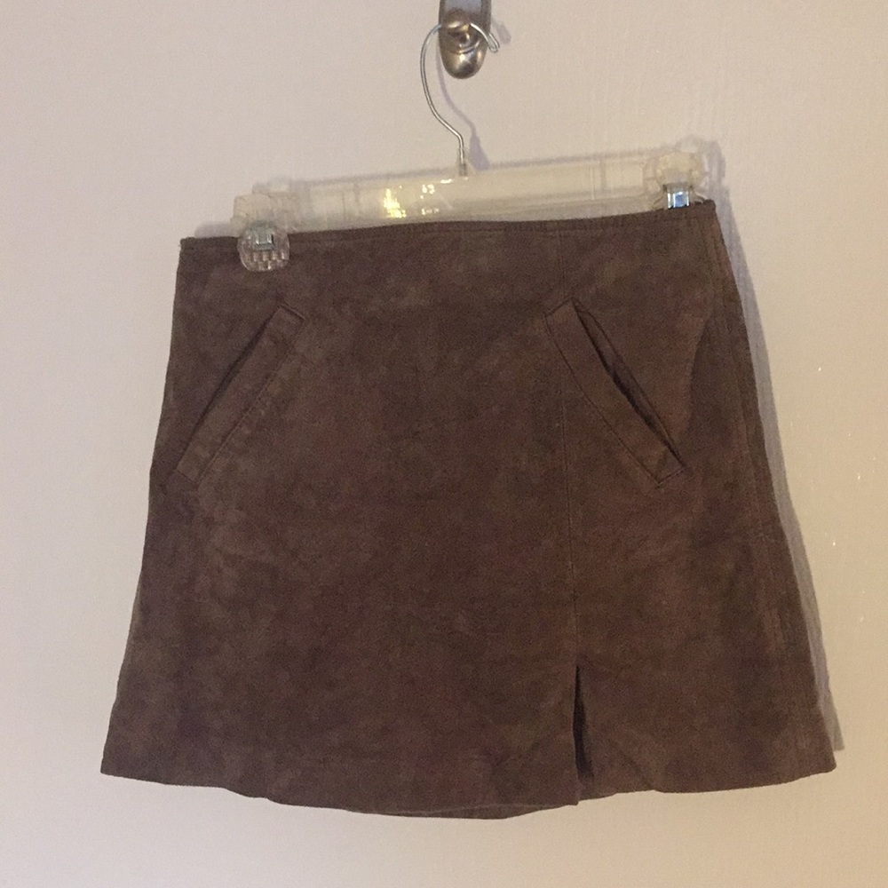 Blank NYC brown suede mini skirt